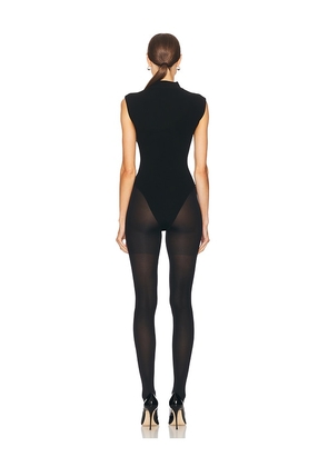 Helsa Cassidy Knit Bodysuit in Black. Size M. Also in S, L.