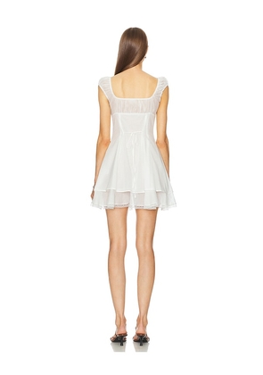 Helsa Voile Faire Mini Dress in White. Size M. Also in L, XL.