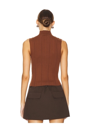 House of Harlow 1960 x REVOLVE Katerina Sleeveless Turtleneck in Brown. Size M. Also in L.