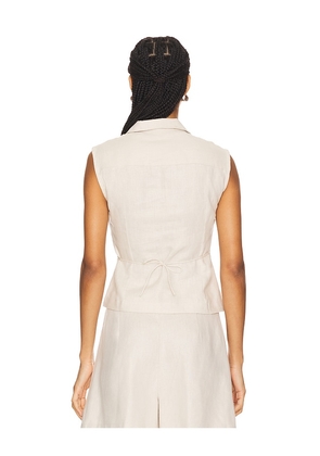 FAITHFULL Antibes Sleeveless Wrap Shirt in Beige. Size S. Also in XS.