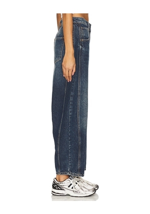 Free People x We The Free Good Luck Mid Rise Barrel Jeans in Blue. Size 25. Also in 26, 24, 27, 28, 29, 30, 31.