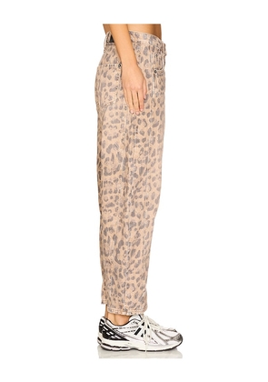 Free People x We The Free Good Luck Printed Mid Rise Barrel In Brown in Brown. Size 25. Also in 26, 24, 27.