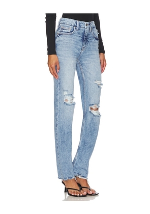 Good American Good Icon Straight Jeans in Denim-Light. Size 24. Also in 18, 26.