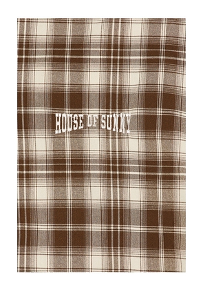 House of Sunny Double Layered Button Down Shirt in Brown. Size XS. Also in S.