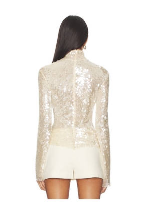 Monse Sequin Mesh Top in Nude. Size M. Also in S.