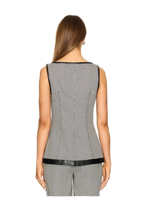 SIMKHAI Cressida Sleeveless Button Top in Black,White. Size 00. Also in 6.
