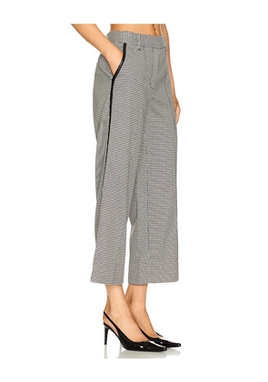SIMKHAI Miki Cropped Button Hem Pant in Black,White. Size 0. Also in 10.