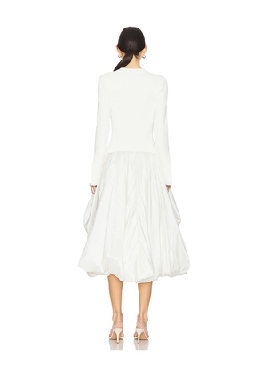 SIMKHAI Kenlie Midi Dress in Ivory. Size M. Also in XS, S, L.