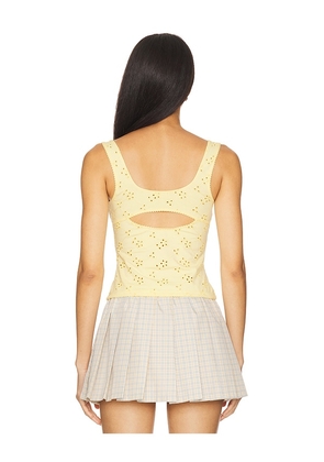 Free People Full Bloom Eyelet Cami in Lemon. Size S. Also in L, M, XL, XS.