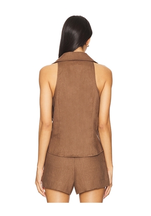 HEVRON Sloan Vest in Brown. Size M. Also in XS, S, L.