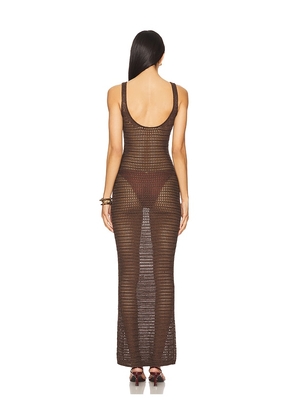 House of Harlow 1960 x REVOLVE Emilee Maxi Knit Dress in Chocolate. Size M. Also in L, XL.