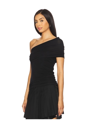 Helmut Lang Asymmetric Protect Top in Black. Size M. Also in XS, S, L.