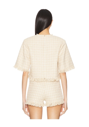 GIUSEPPE DI MORABITO Short Sleeve Top in Cream. Size 40. Also in 42.