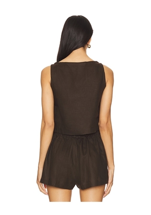 FAITHFULL Elia Top in Chocolate. Size M. Also in XS, S, L, XL.