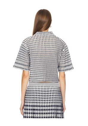 SIMKHAI Adley Cropped Polo in Navy. Size S. Also in M.