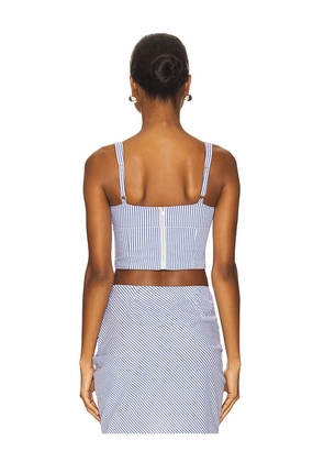 fleur du mal Poplin Bustier Top in Baby Blue. Size 2. Also in 0.