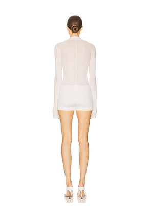 Helsa Gretel Collared Romper in White. Size M. Also in XS, XXS, S, L, XL.