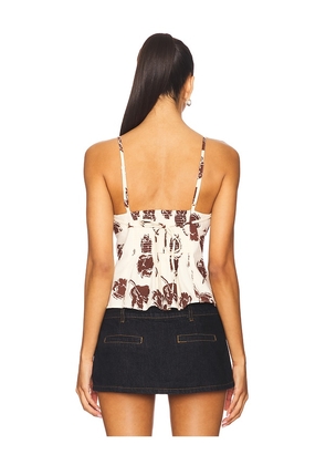 Free People x REVOLVE Susie Printed Top in Ivory. Size M. Also in L, S, XL, XS.