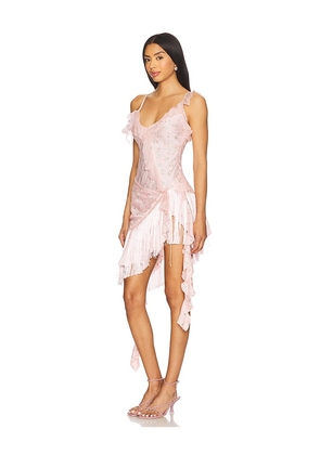 For Love & Lemons Raspberry Rose Mini Dress in Pink. Size M. Also in S, L, XL.