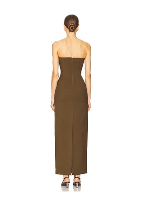 Helsa The Linear Suiting Dress in Olive. Size M. Also in XS, S, XL.