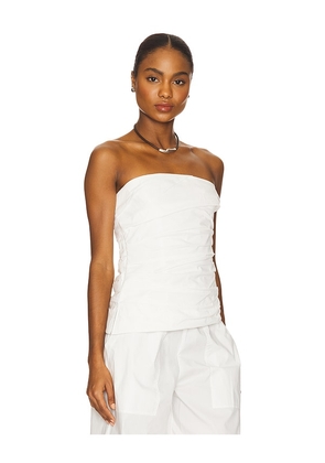 SIMKHAI Emerson Ruched Bustier Top in White. Size 10. Also in 0, 2, 4, 6, 8.