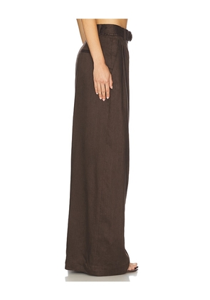 Helmut Lang Wide Double Pleated Trouser in Chocolate. Size 10. Also in 8.