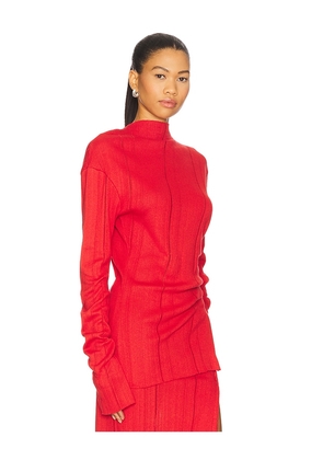 Jade Cropper Long Sleeve Top in Red. Size 36. Also in 34.
