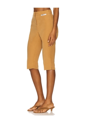 GCDS Cupro Tailoring Capri Trousers in Tan. Size 38. Also in 36.