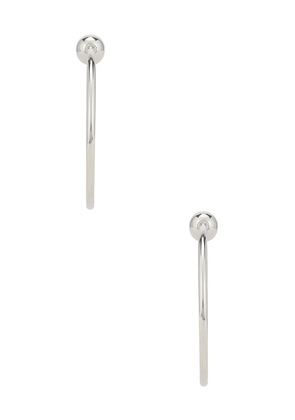 Jenny Bird Icon Small Hoops in Silver in Metallic Silver.