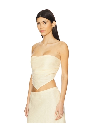 FAITHFULL x REVOLVE Antibes Strapless Top in Lemon. Size XL. Also in L.