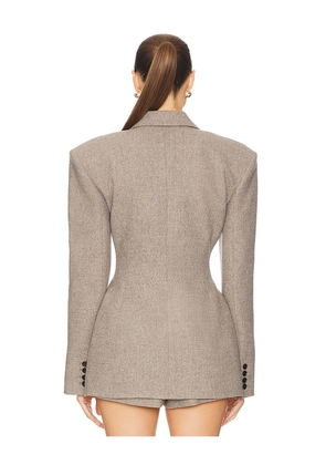 Helsa The Tweed S Curve Blazer in Taupe. Size M. Also in XS, XXS, S.