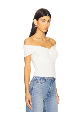 Good American Raon Jersey Twist Off Top in Ivory. Size M. Also in XXXL/3X, XXXXL/4X.