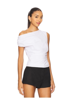 Good American Poplin Off Shoulder Top in White. Size M. Also in S, L, XXXXL/4X.