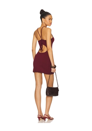 Indah Nola Solid Mini Dress in Burgundy. Size M. Also in L.