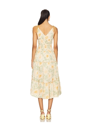 Free People Adriel Midi Dress in Yellow. Size M. Also in L, XL.
