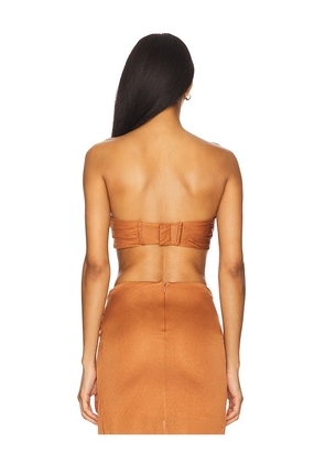 GIUSEPPE DI MORABITO Strapless Top in Rust. Size 36. Also in 38.