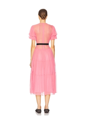 Helsa The Sasha Dress in Silk Chiffon in Pink. Size M. Also in S.