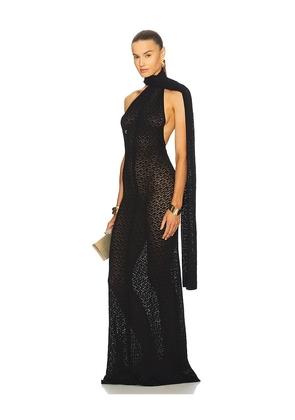 Helsa Robbyn Wrap Gown in Black. Size M. Also in L, XL.