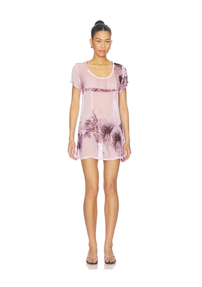 Muma World Pink Amazonia Organza Mini Dress in Pink. Size L. Also in M, S, XS.