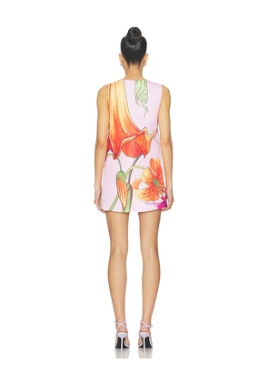 Muma World Orange Trumpet V Neck Electra Dress in Pink,Orange. Size L. Also in M.