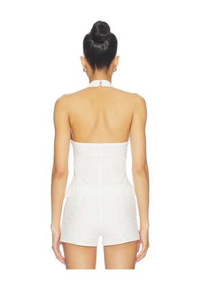 MORE TO COME Georgina Halter Top in White. Size L. Also in XXS, XS, S, M, XL.