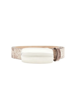 L'AGENCE Marlow Leather Belt in Grey. Size L. Also in S, M.