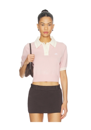 Malbon Golf Mikayla Knit Polo Top in Pink. Size L. Also in M, S, XL, XS.
