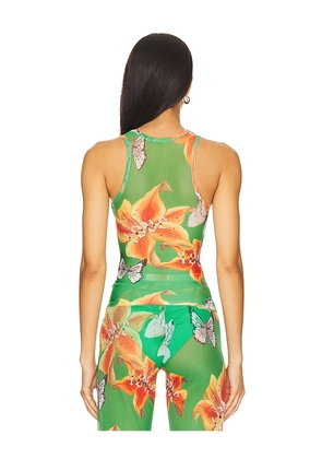 Juliet Johnstone Mesh Tank Top in Green. Size S. Also in XS.