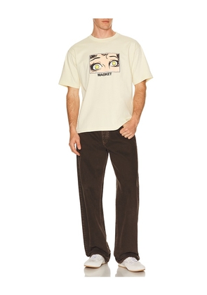 Market Smiley Eye See You T-Shirt in Cream. Size L. Also in S, M, XL/1X.