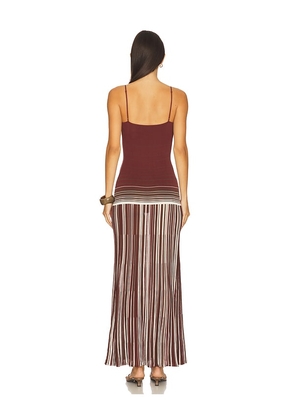 FAITHFULL Cecile Maxi Dress in Burgundy. Size M. Also in L.