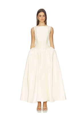 Kate Barton Clarissa Liquid Midi Dress in Lemon. Size 2. Also in 4, 6, 8.