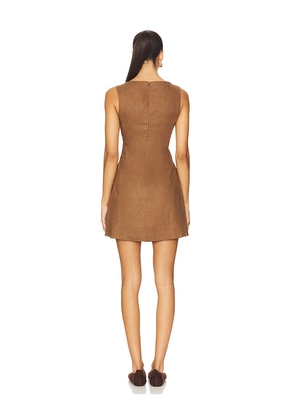FAITHFULL Lydie Mini Dress in Brown. Size S. Also in XS, L.