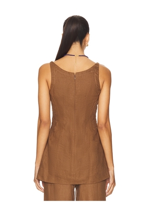 FAITHFULL Syna Top in Brown. Size M. Also in XS, S, L, XL.