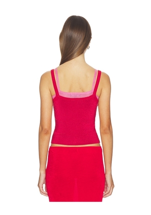 Kate Barton Kb Layered Tank Top in Red,Fuchsia. Size L. Also in XS, S, M.